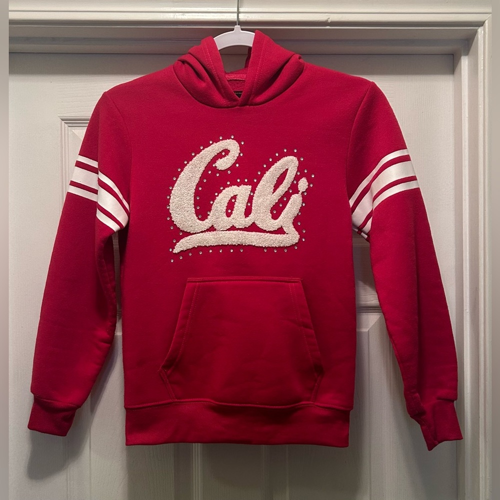 Kids Red Hoodie with Cali Design